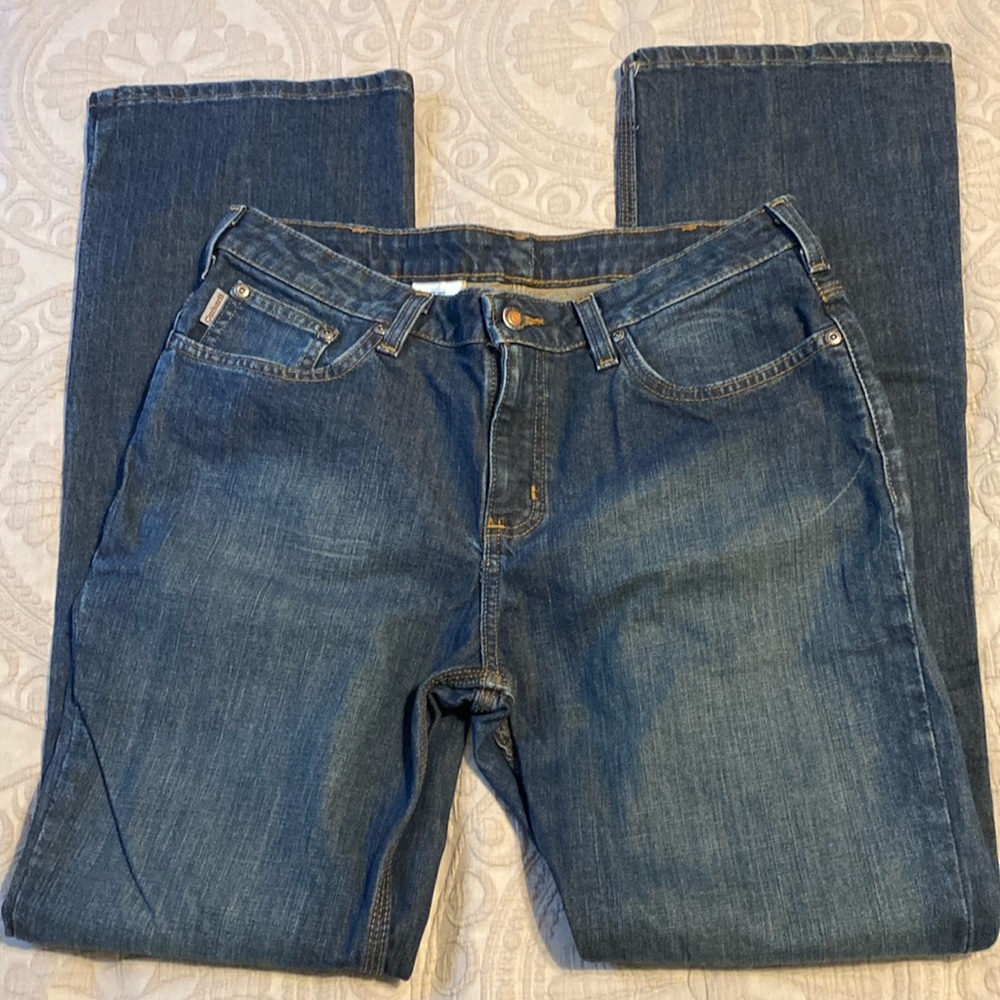 Carhartt Women's boot cut rugged western cowgirl work jeans size 12 blue